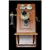 Image 1 : Kellog Oak Crank Wall Telephone- 19" X 8.5" X 5"