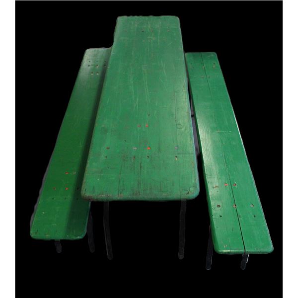 Metal And Wood Fold Up Picnic Table- 31" X 86" X 19"