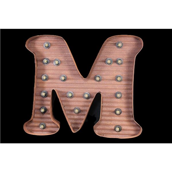 Metal Lighted Letter "M"- 24" X 28"