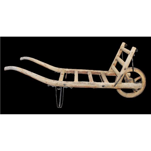 Antique Wooden Wheeled Wheelbarrow- 24" X 61" X 21"
