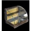 Image 2 : Half Round  Glass Display Case- Mirrored Bottom- Mirror Has 2 Cracks- 11.5" X 15" X 12"