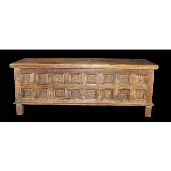 Carved Walnut Blanket Chest- 18" X 48.5" X 17"