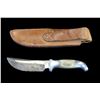 Image 2 : RH Ruana Bonner Montana Knife- "M" Stamp- Original Sheath- 5" Blade- 4" Handle- Fair Condition