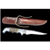Image 1 : RH Ruana Bonner Montana Knife "M" Stamp- Sheath- Ruana Engraved- 5.5" Blade- 4.5" Handle- Hammered C