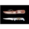 Image 2 : RH Ruana Bonner Montana Knife "M" Stamp- Sheath- Ruana Engraved- 5.5" Blade- 4.5" Handle- Hammered C