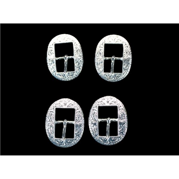 4 Engraved Buckles Marked Circle C- 2" X 1.5"- Ernie Morris Collection