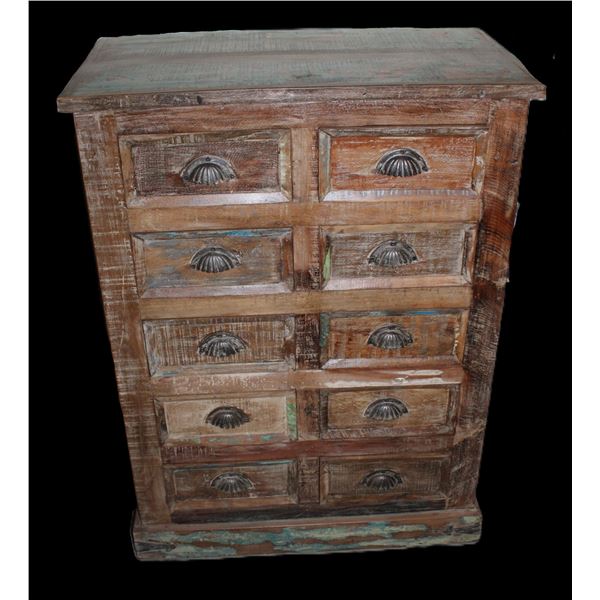 10 Drawer Chest- Great Patina- 40" X 30" X 16"