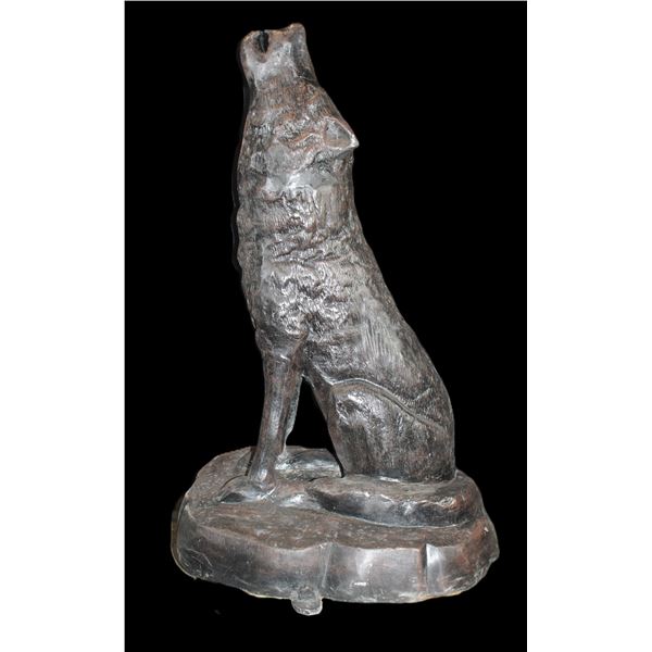 Cast Aluminum Howling Wolf- 42"H X 28" X 20" Base- Can Be Bolted Down