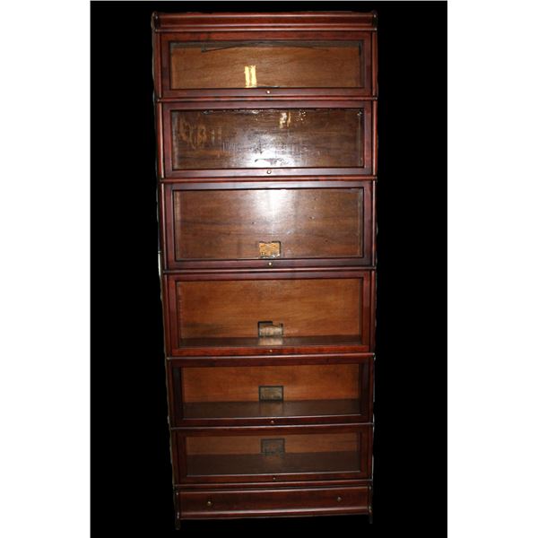 Globe- Wernicke 6 Stacker Lawyers Bookcase- Drawer In Bottom- Good Condition- #84" X 34" X 11.5"