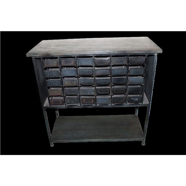 Vintage Wood And Metal Filing Cabinet/Organizer- 37" X 39" X 18"