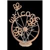 Image 1 : Iron Wheel, Horseshoe, And Rebar Cowboy Art Sculpture- 31.5" Wheel