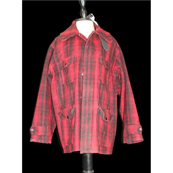 Red Plaid Woolrich Coat- Size 46- Pretty Good Condition- Stand Does Not Sell