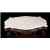 Image 2 : Carved Mahogany Marble Topped Side Table- 27" X 35"- 22"- Very Good Condition