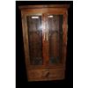 Image 1 : Large Hand Made Rough Cut Lumber Gun Cabinet- Drawer- Fits 14 Long Guns- Antler Pulls- 74" X 43"- 25