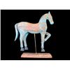 Image 1 : Hand Painted Wooden Horse On Stand- Original Paint- 26"H Bases- 16.5" X 6"