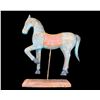 Image 2 : Hand Painted Wooden Horse On Stand- Original Paint- 26"H Bases- 16.5" X 6"