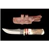Image 2 : New Damascus Knife With Sheath- 4.75" Blade- 4" Handle