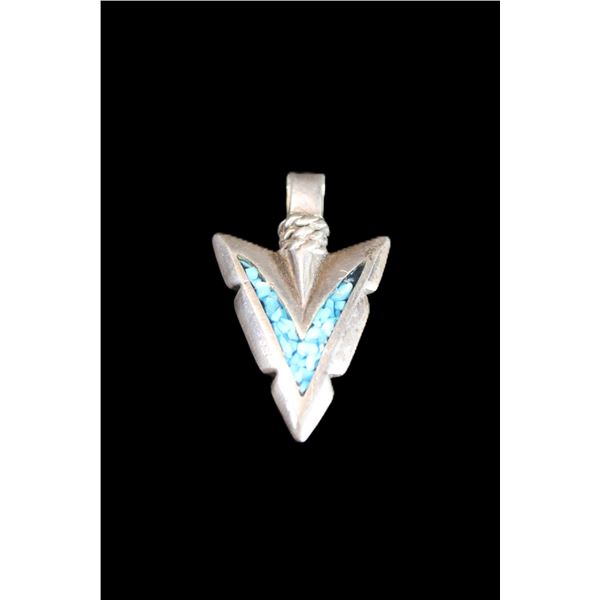 Marked 925 And Turquoise Arrow Head Necklace- Ernie Morris Collection