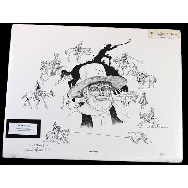 Limited Edition Print Signed Ernest Morris 98- "The Recollection"- 26/100- 18" X 14"