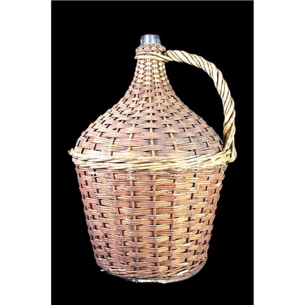 Large Bottle Covered In Whicker- 20" X 13"