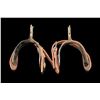 Image 3 : Unmarked Overlaid Lady Leg Spurs- .75" Bands- 2" Shanks- 1" 10 Point Rowels- Straps- Fair Condition