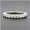Image 2 : NEW 14k White Gold 1.14 ctw Round Shared Prong Diamond Classic Wedding Band Ring