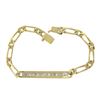 Image 8 : Unisex 14k Yellow Gold 6.75" 0.85 ctw Diamonds ID Figaro Link Chain Bracelet