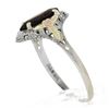 Image 1 : Antique Art Deco 10k Tri Color Gold Marquise Garnet Open Filigree Work Ring