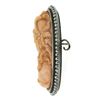 Image 6 : Antique Silver GIA DETAILED Carved Coral Cameo Seed Pearl Halo Frame Pin Brooch
