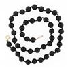 Image 4 : Vintage 18" Polished 8mm Black Onyx Bead Necklace w/ 14K Yellow Gold Clasp