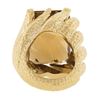 Image 3 : 18K Yellow Gold Large Emerald Cut Citrine Hammered Finish Cocktail Ring