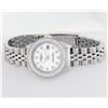 Image 3 : Rolex Ladies Quickset Stainless Steel White Arabic Dial Diamond Bezel Wristwatch