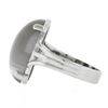 Image 6 : New 14k White Gold 18.2x13mm Oval Cabochon Prong Set Gray Agate Solitaire Ring