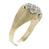 Image 1 : Men's 10K Two Tone Gold 0.10 ctw Single Prong Diamond Matte Finish Cluster Ring