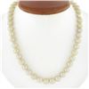 Image 7 : Vintage 17.5" Cultured Pearl Strand Necklace w/ 18k Gold Emerald & Diamond Clasp
