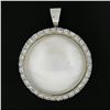 Image 9 : 20" GIA Cultured Pearl Strand Necklace w/ 14k Gold Diamond & Mabe Pearl Clasp