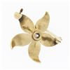 Image 3 : Antique Victorian 14k Gold Opal Seed Pearl Covered Lily Flower Cute Pin Brooch