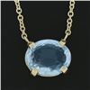 Image 5 : New 14k Yellow Gold 2.46 ctw Oval Aquamarine Pendant & 16" or 18" Adjustable Cha