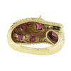 Image 6 : 14k Yellow Gold 1.60 ctw Ruby & Diamond 3D Textured Spotted Leopard Cocktail Rin