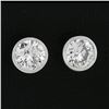 Image 5 : New Classic 14k White Gold 0.52 ctw Bezel Round Brilliant Diamond Stud Earrings