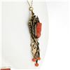Image 3 : Antique Victorian 14K Gold High Relief Carved Coral Cameo & Bead Dangle Pendant