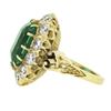 Image 6 : VERY FINE 18k Gold 14.3 ctw AGL Colombian Emerald & Diamond Halo Cocktail Ring