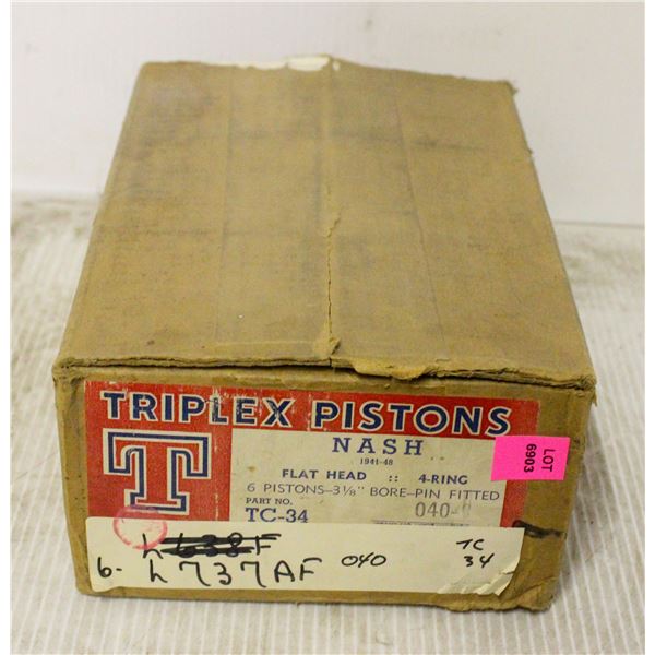 TRIPLEX TC-34 PISTON SET 6 NASH FLATHEAD .040