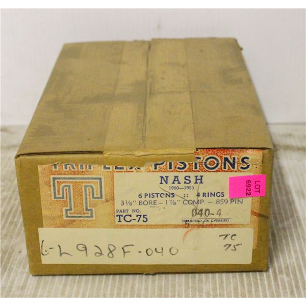 TRIPLEX TC-75 PISTON SET 6 NASH 6CYL 1949-54 .040