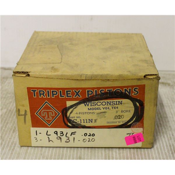 TRIPLEX TC-111 PISTON SET 4 WISCONSIN TE-VE4 .020