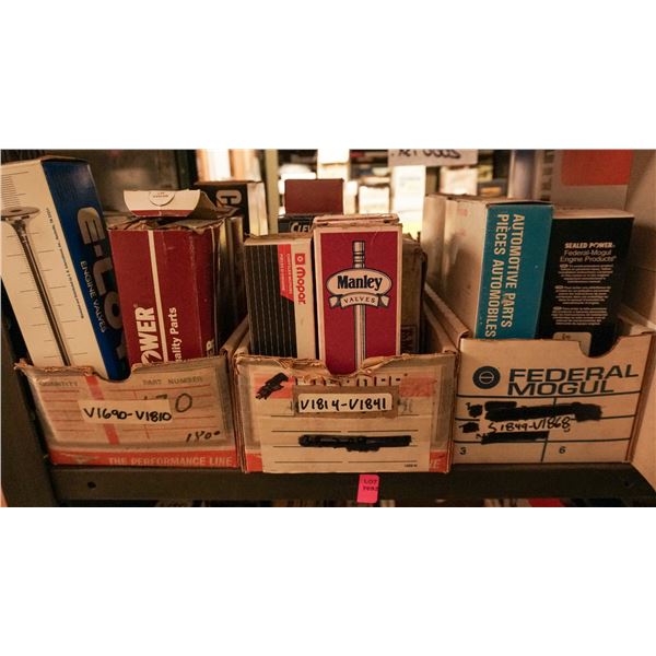 1/2 SHELF LOT - ASSORTED ENGINE VALVES