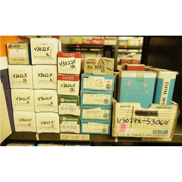 1/2 SHELF LOT - ASSORTED ENGINE VALVES