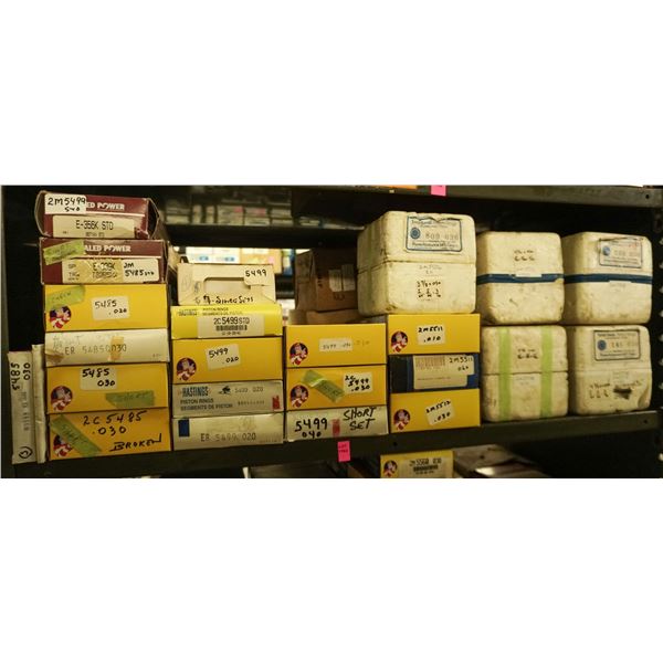 SHELF LOT - ASSORTED PISTON RINGS