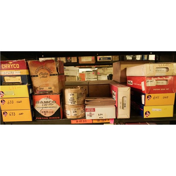 SHELF LOT - ASSORTED PISTON RINGS