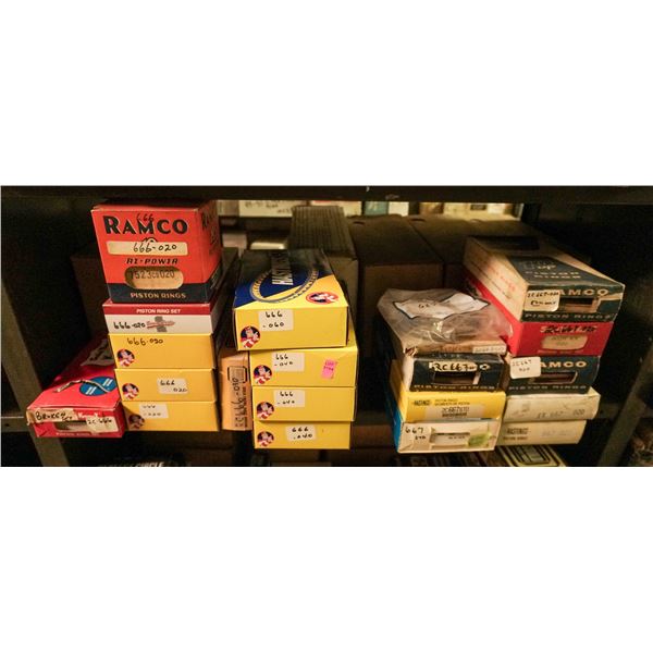 SHELF LOT - ASSORTED PISTON RINGS